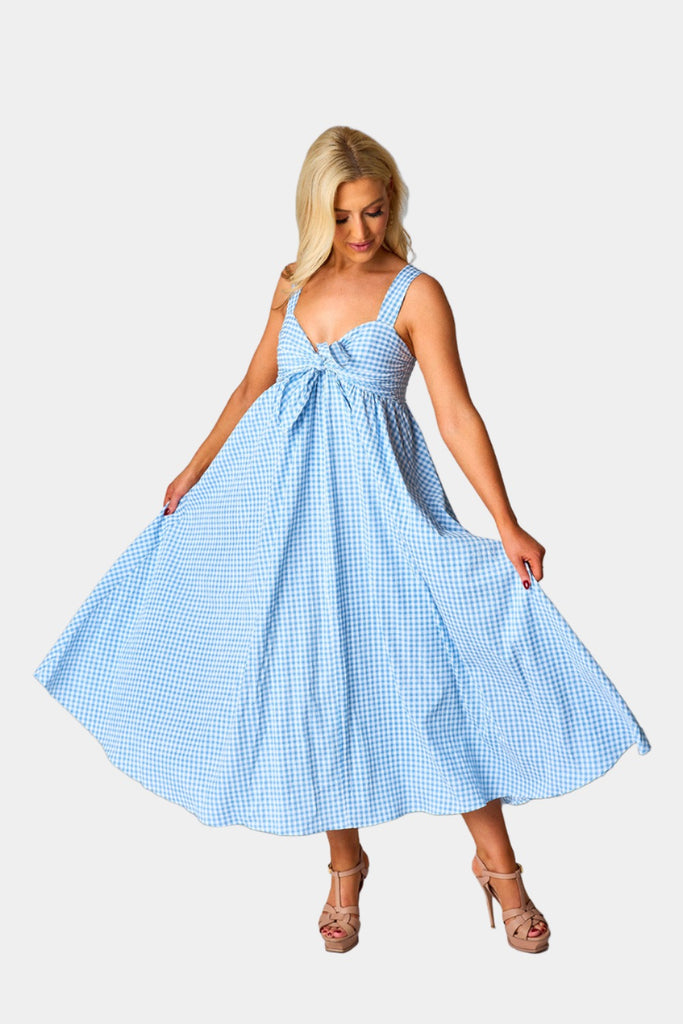 Select Sustainable Wearable Women's Apparel,Women, T-Shirts & Tops, Tank Tops - Clothing Shop OnlineKenny Smocked Back Maxi Dress - Blue Moon