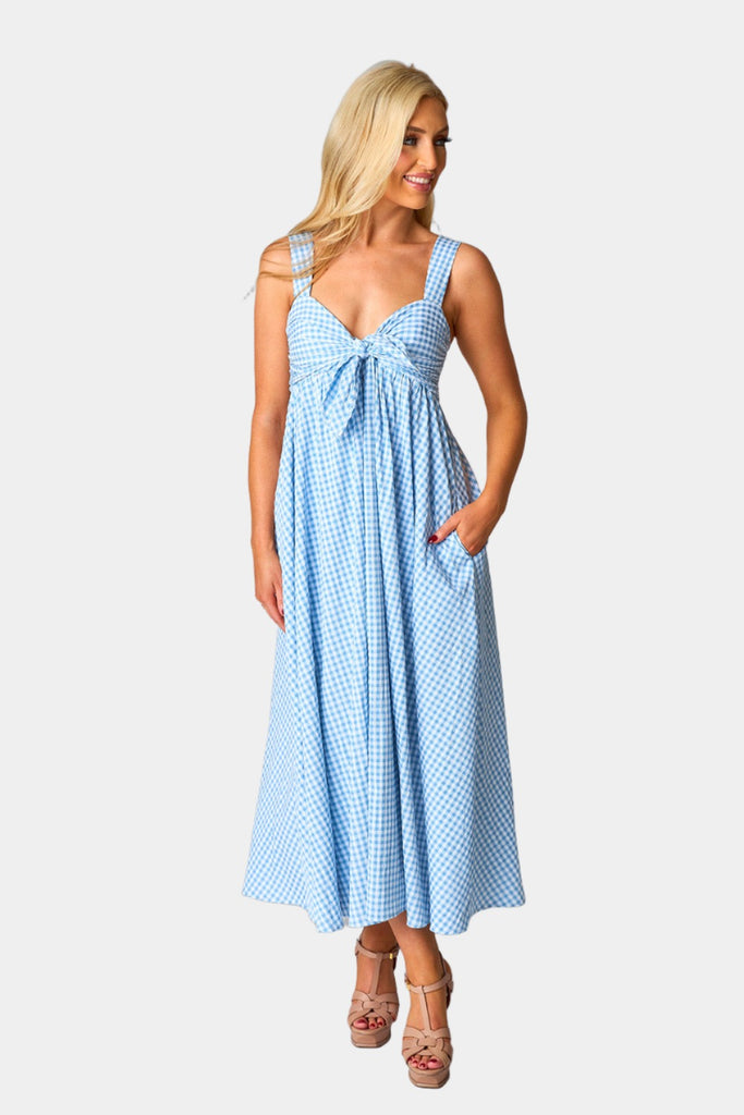 Select Sustainable Wearable Women's Apparel,Women, T-Shirts & Tops, Tank Tops - Clothing Shop OnlineKenny Smocked Back Maxi Dress - Blue Moon