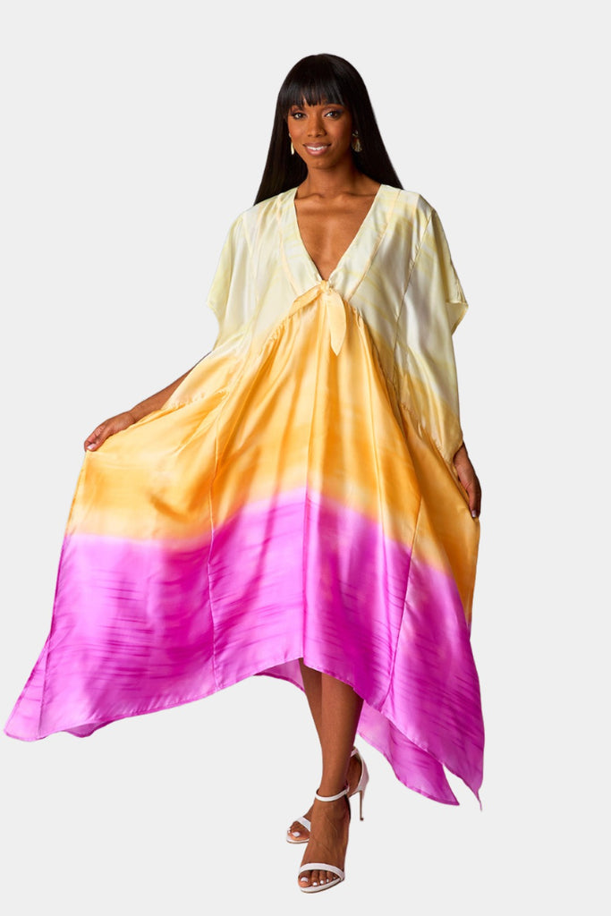 Select Sustainable Wearable Women's Apparel,Women, T-Shirts & Tops, Tank Tops - Clothing Shop OnlineMamie Caftan Maxi Dress - Strawberry Limeade