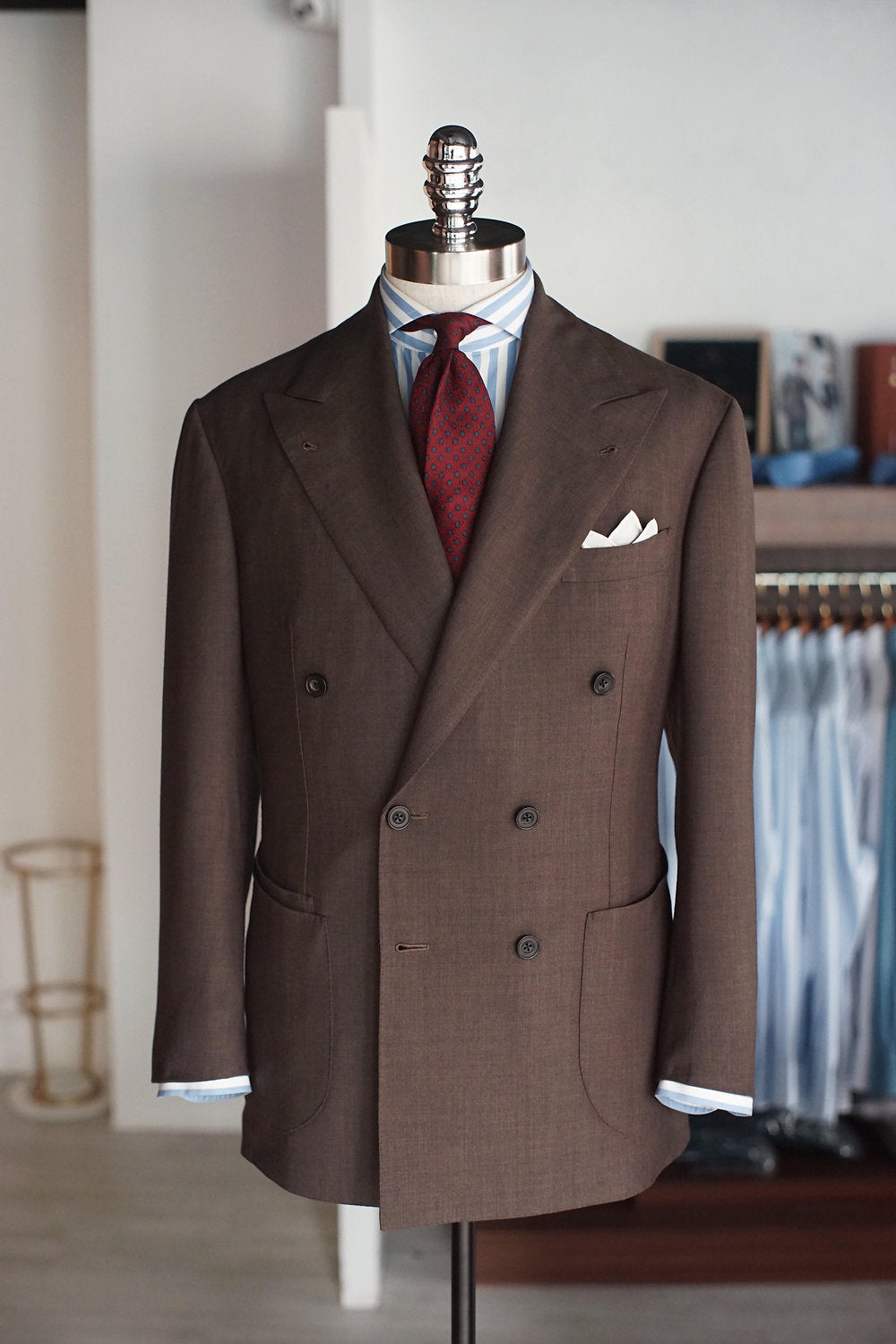 Holland & Sherry - Brown Double Breasted Jacket [Made-to-Measure (MTM)]