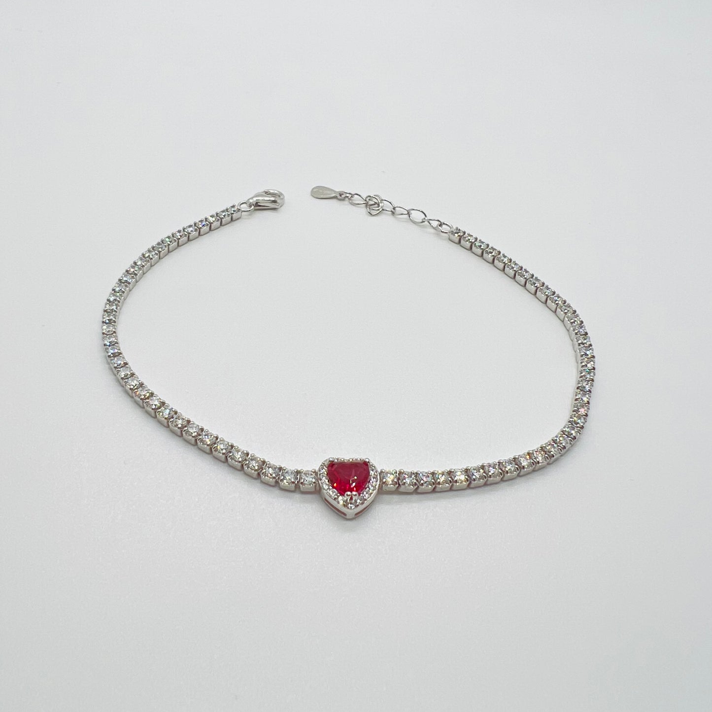 Bracciale argento Tennis cuore