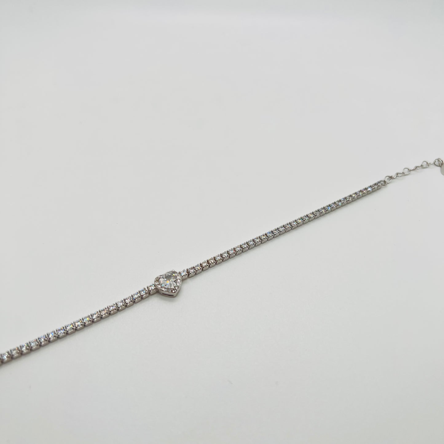 Bracciale argento Tennis cuore