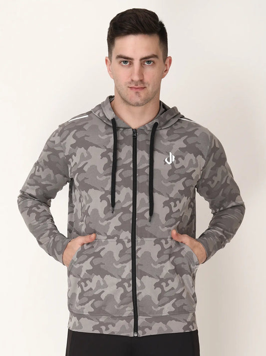 GREY CAMO JACQUARD TRACK JACKET