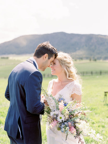 Virtual Elopement Outdoor Wedding with Flower Bouquet by Calla Blue Florals
