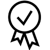 Ribbon with check mark