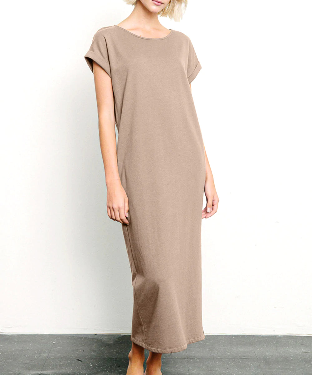Organic Hemp Dress - Rolled Sleeve