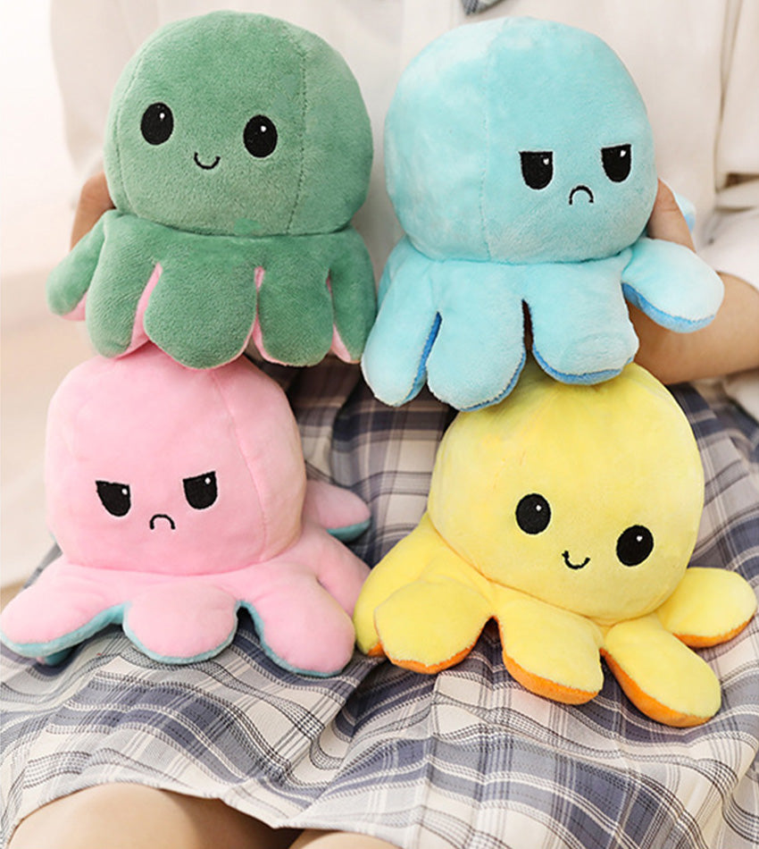 reversible flip octopus stuffed plush doll