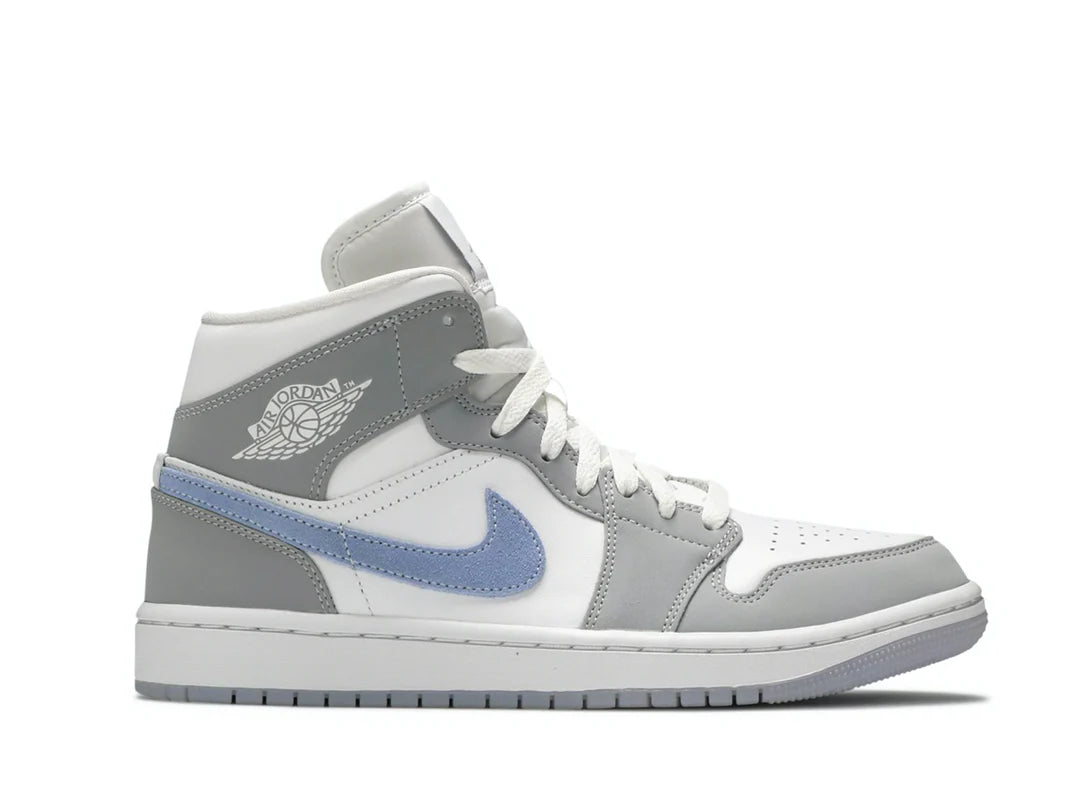 NIKE AIR JORDAN 1 MID GREY WOLF BLUE (W 