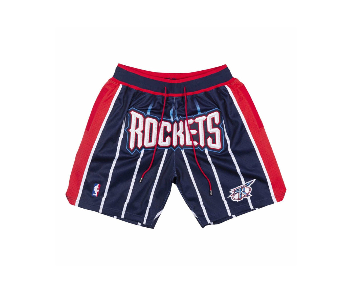 Retro Houston Rockets Stitched Basketball Sports Shorts Swingman White 
