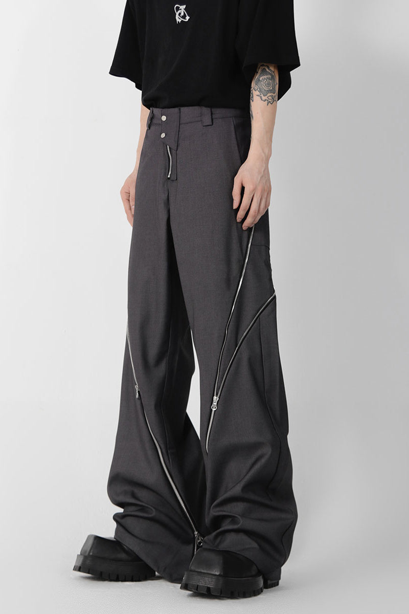 最終値下げ digne ディニュ zip slit pants navy 1 - カジュアルパンツ