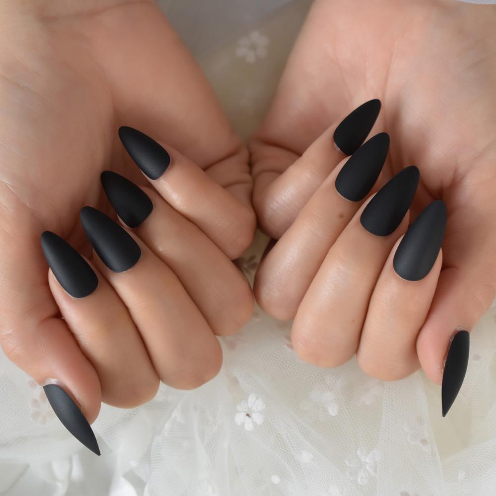 matte black acrylic nails