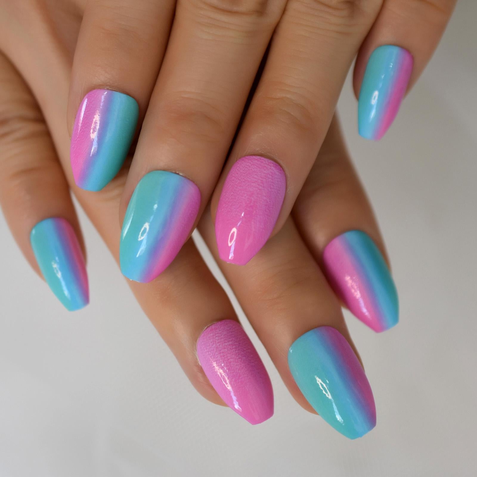 rainbow acrylic nails