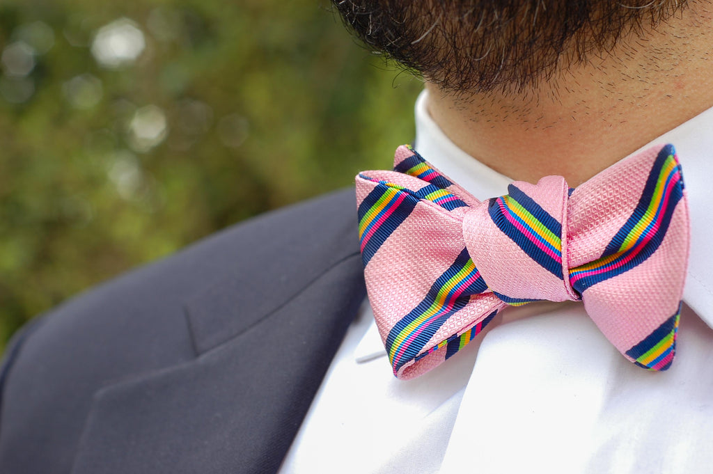 Pink Bow Tie with Stripes
