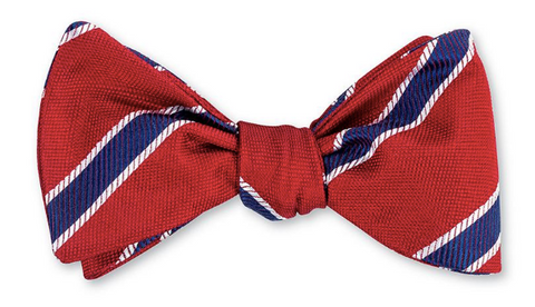 Red Hawkins Stripes Bow Tie