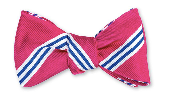 Pink Powell Stripes Bow Tie
