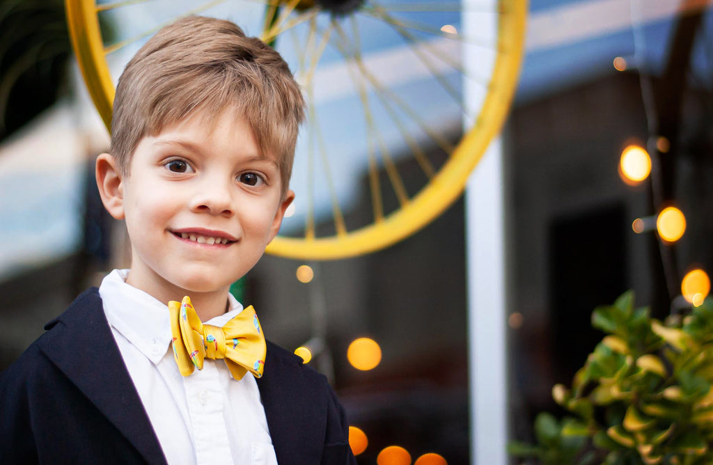 Yellow Toucans Bow Tie for Boys