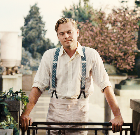 Leonardo DiCaprio wearing suspenders
