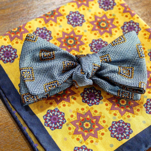 Matching Bow Tie and Pocket Square