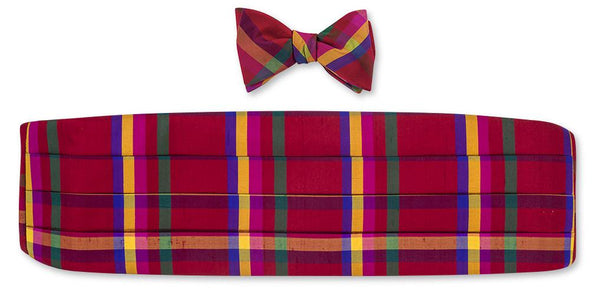 Red Plaid Cummerbund set