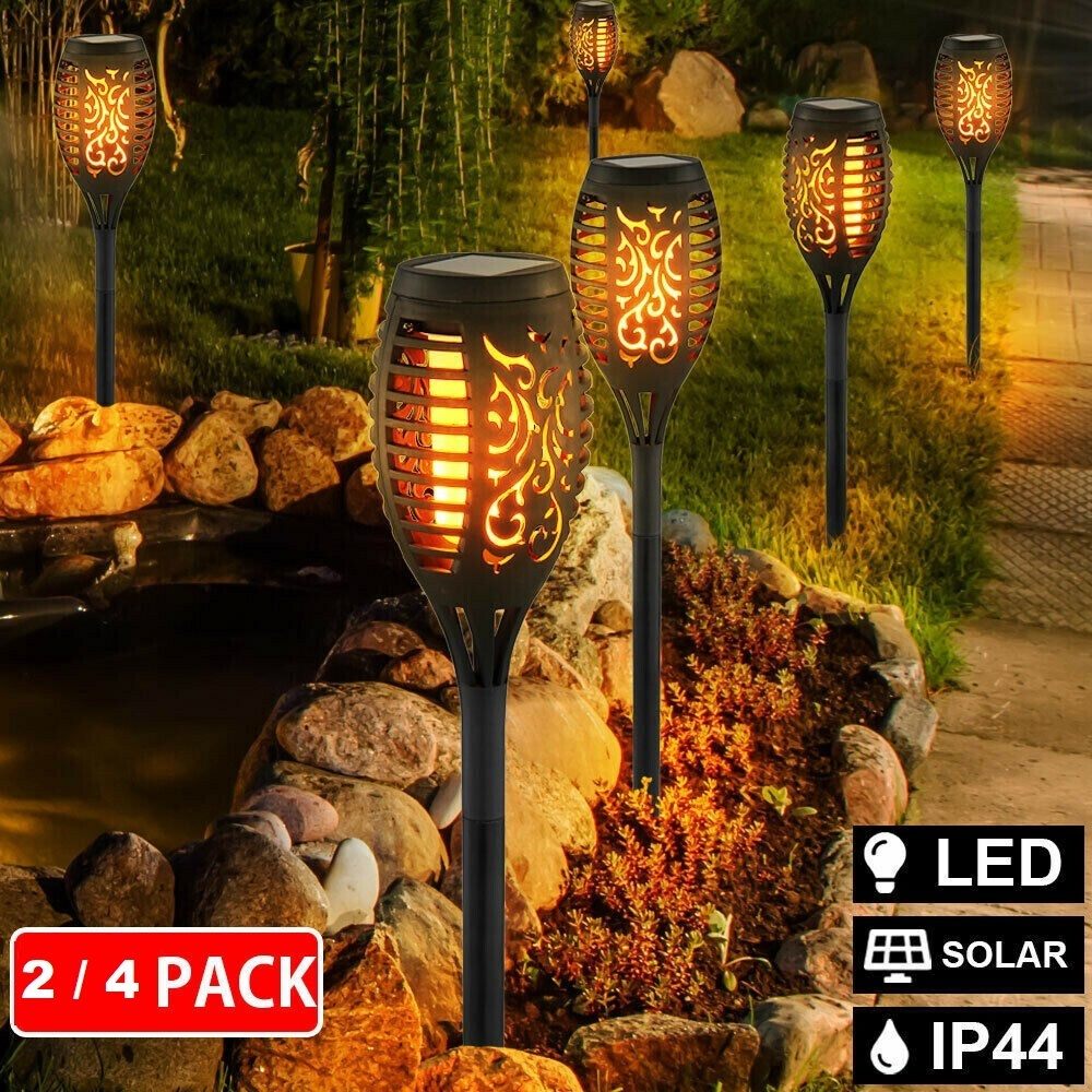 solar fire garden lights