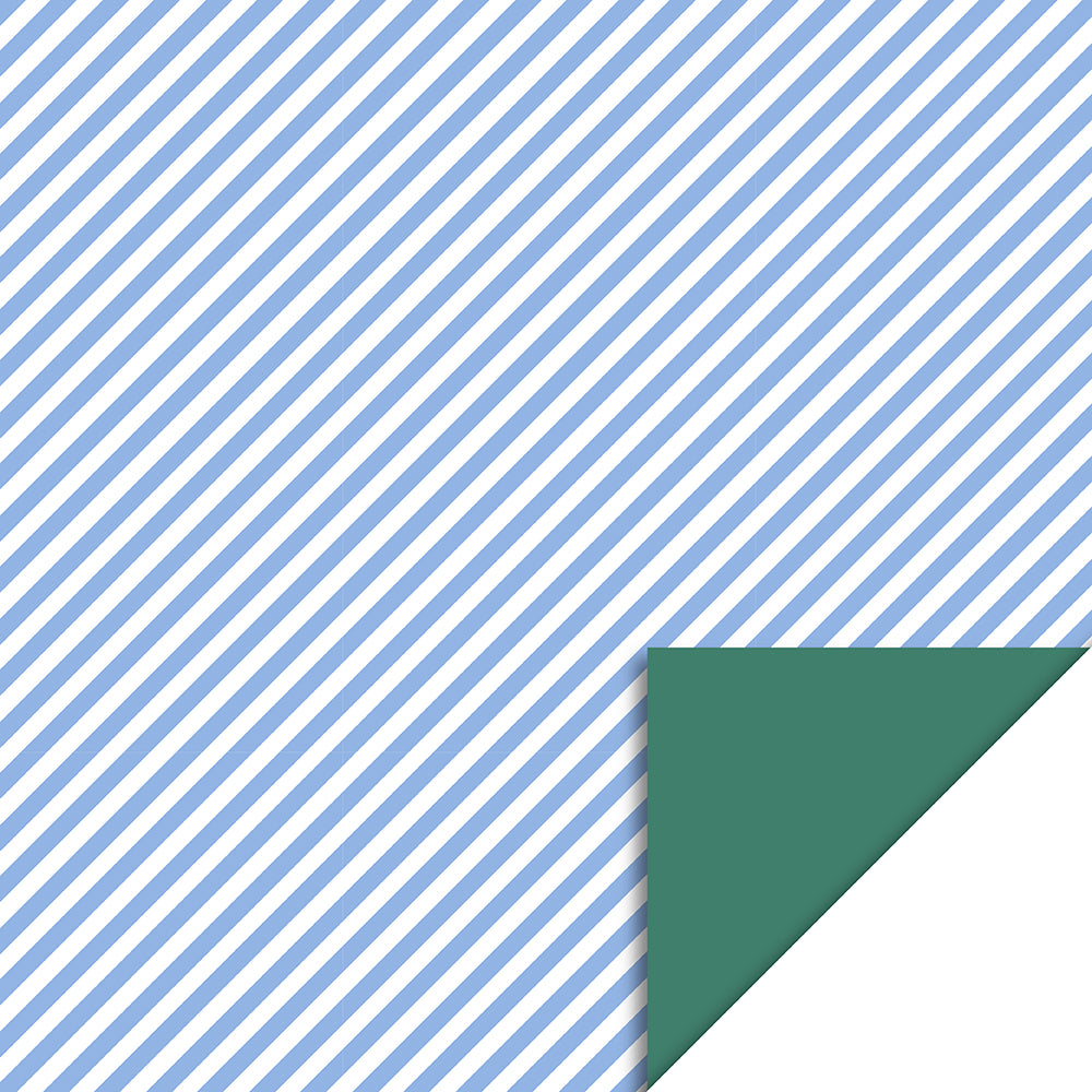 Buitenland binnenvallen Warmte Inpakpapier - Dubbelzijdig diagonale strepen (Blauw of Roze) – Oui Rêverie