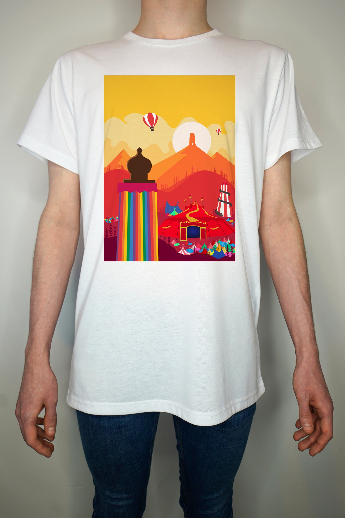 Glastonbury Festival Inspired Inspired T Shirt (Unofficial) - Sunset