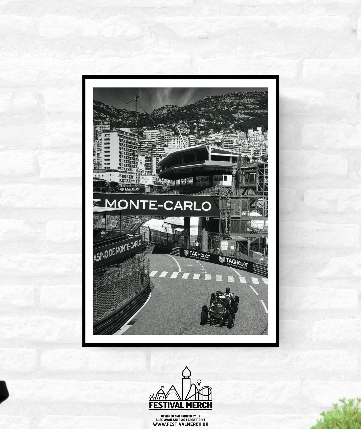 Monaco Race Circuit Print - Monaco Poster - Grand Prix Historique - Black and White - office home decor  - A4 A3 A2  - Festival Merch