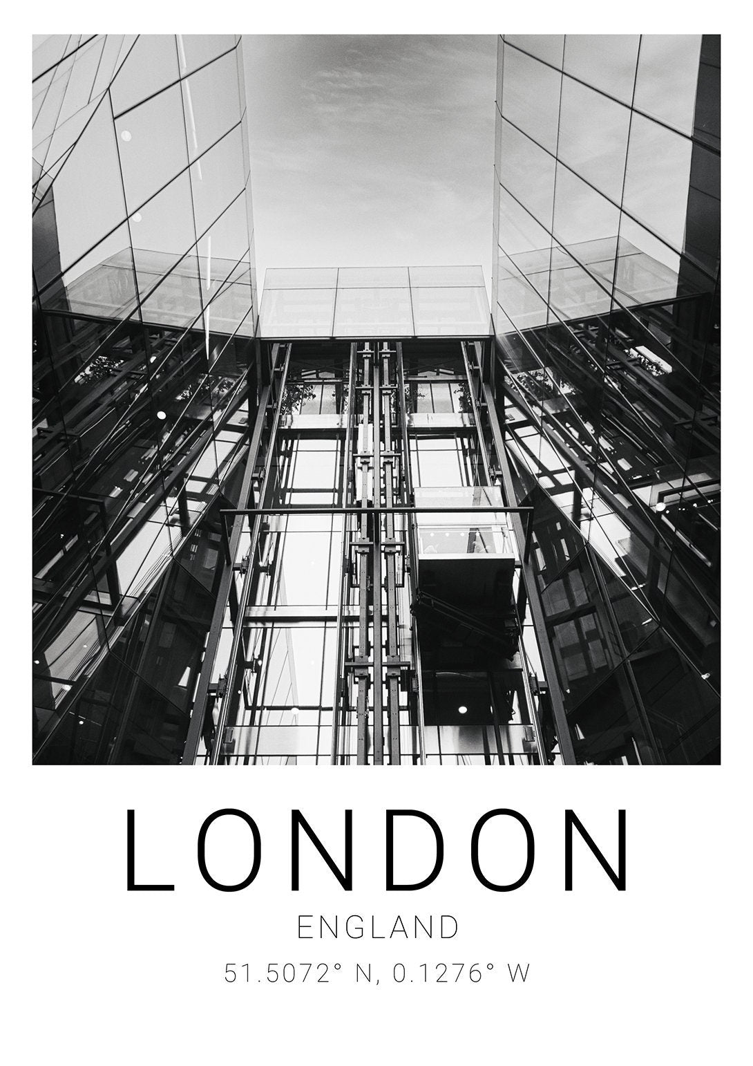 London Premium Travel Prints View of London - Wall hangings home decor Art - Black and white - A4 A3 A2  - Festival Merch