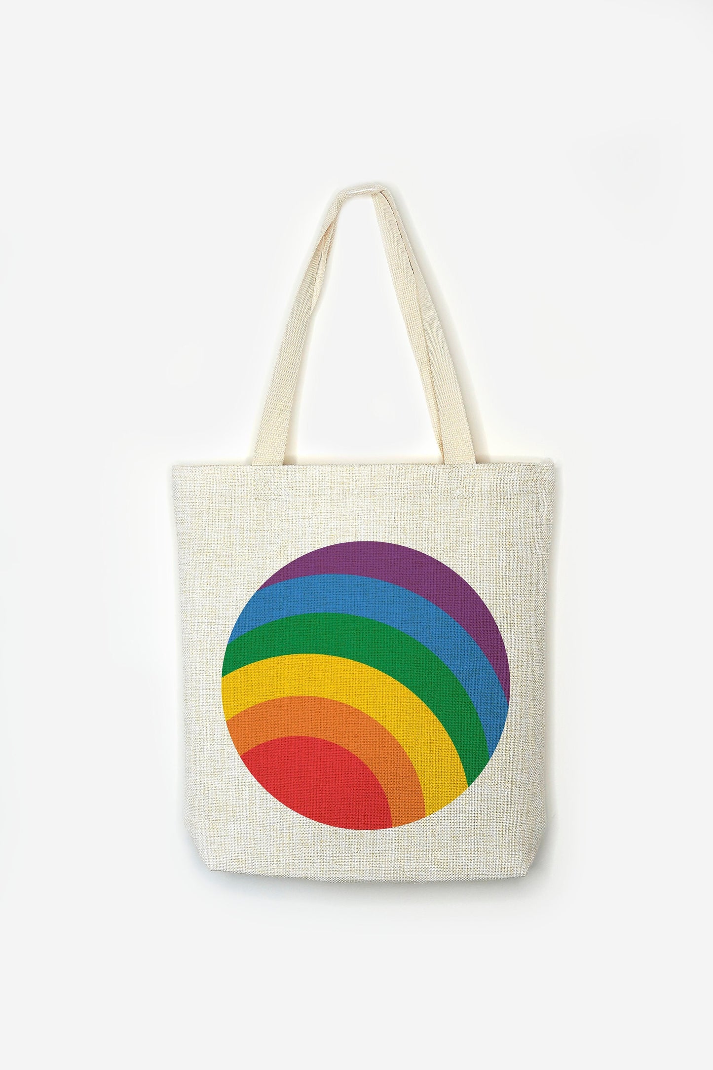 Rainbow Flag Tote Bag - Premium Linen Cotton Canvas - Subtle  Pride Flag LGBT Gay Lesbian Bi Transgender - Festival Merch