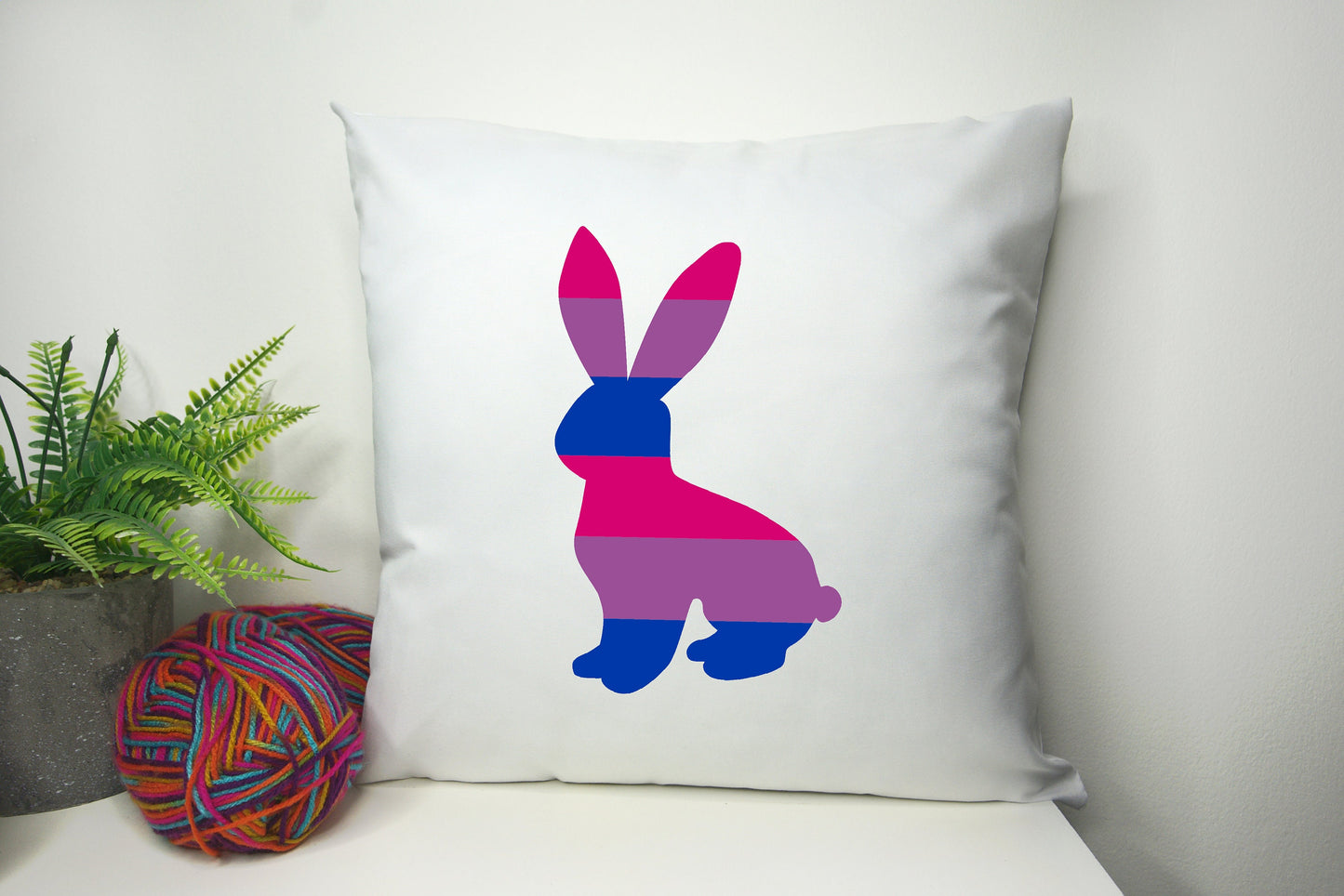 ANY FLAG Customisable Pride Cushion Cover Rabbit Shape 40cm by 40cm - No filling - Rainbow Pillowcase - Festival Merch
