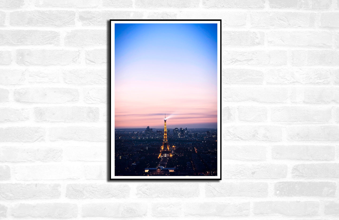 2 Paris Travel Print - City Skyline Eiffle Tower at night France Sunset  -  Office Home Decor - A4 A3 A2 - Festival Merch