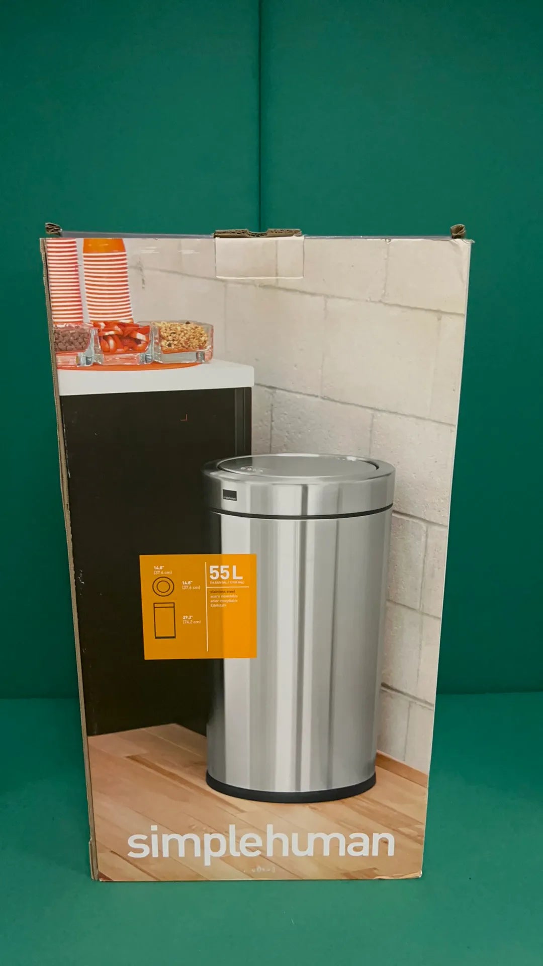SimpleHuman Trashcan - 55L - Swing Top