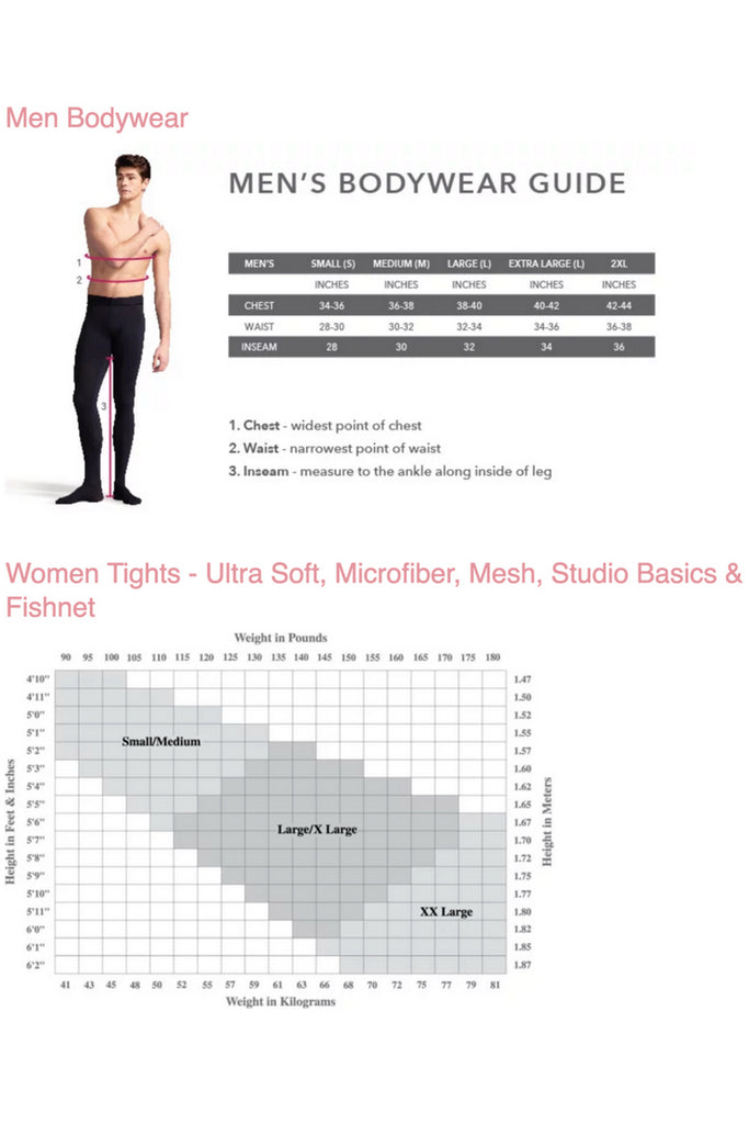 Capezio Sizing Chart