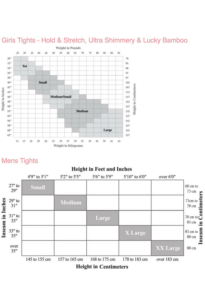 Capezio Sizing Chart