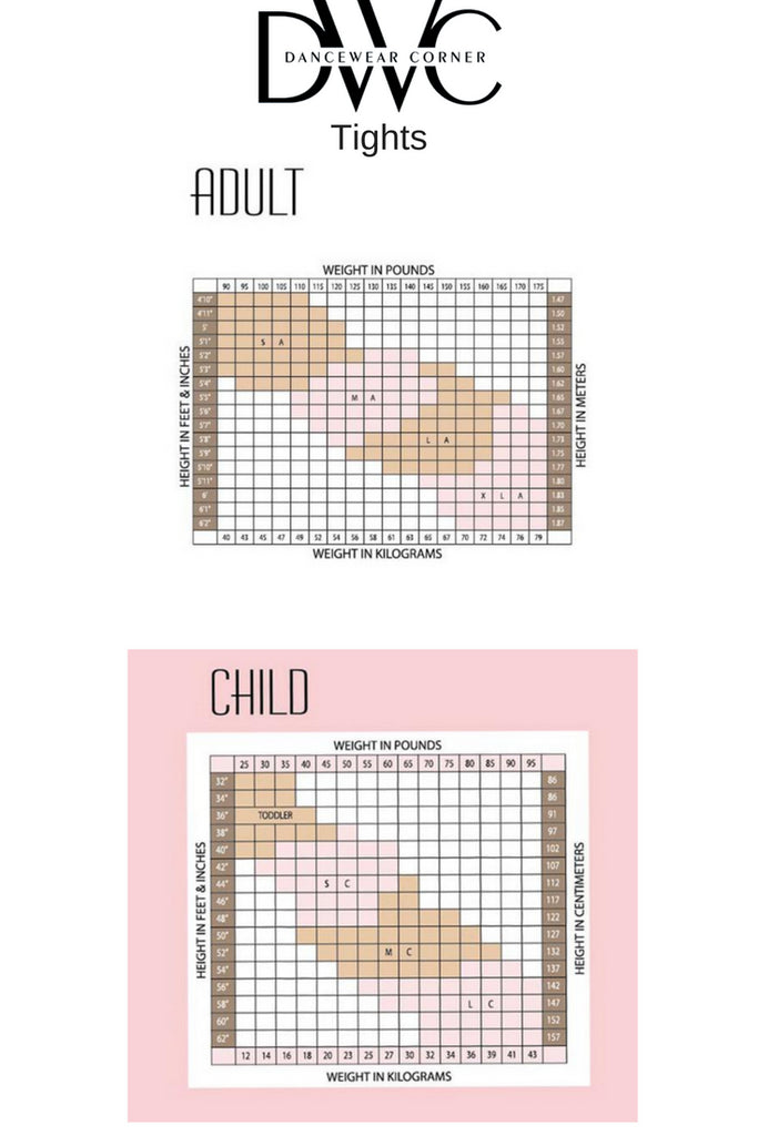 DWC Tights Sizing Chart