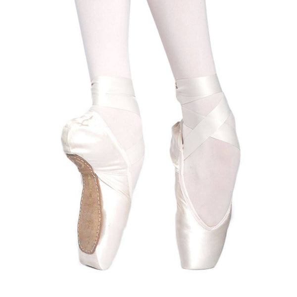 white ballet pointe shoes