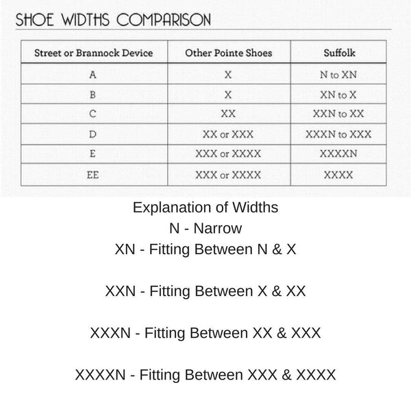 shoe widths