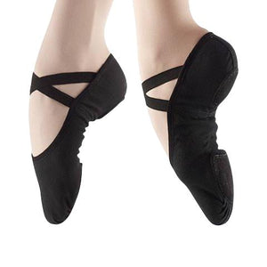 so danca sd16 adult canvas split sole ballet shoe - black