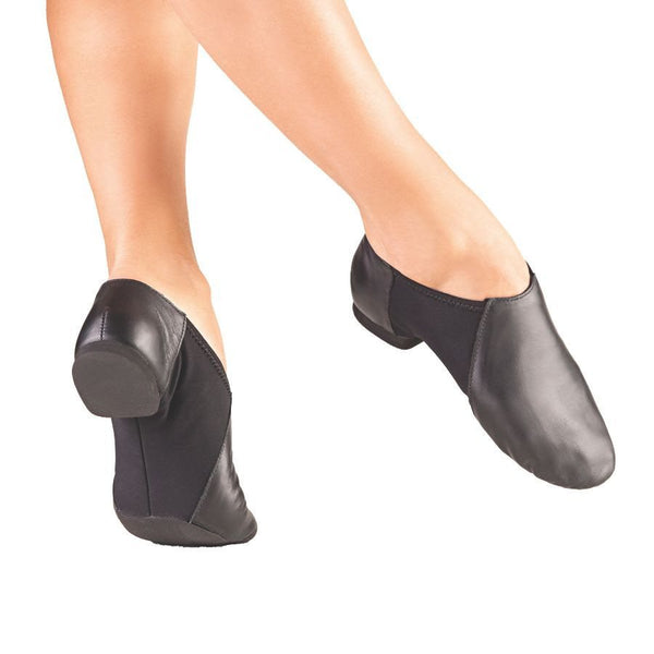 black slip on split sole jazz shoes