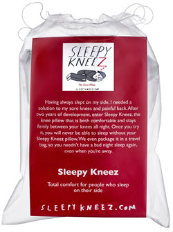 Women sleeping with knee pillow