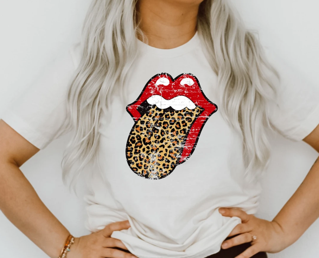leopard lips shirt Leopard tongue t shirt