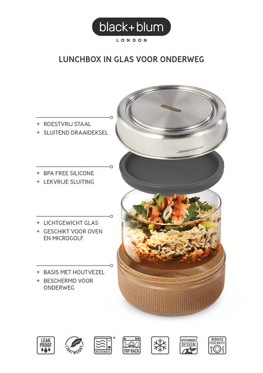 Glazen lunchpot large | Black+blum