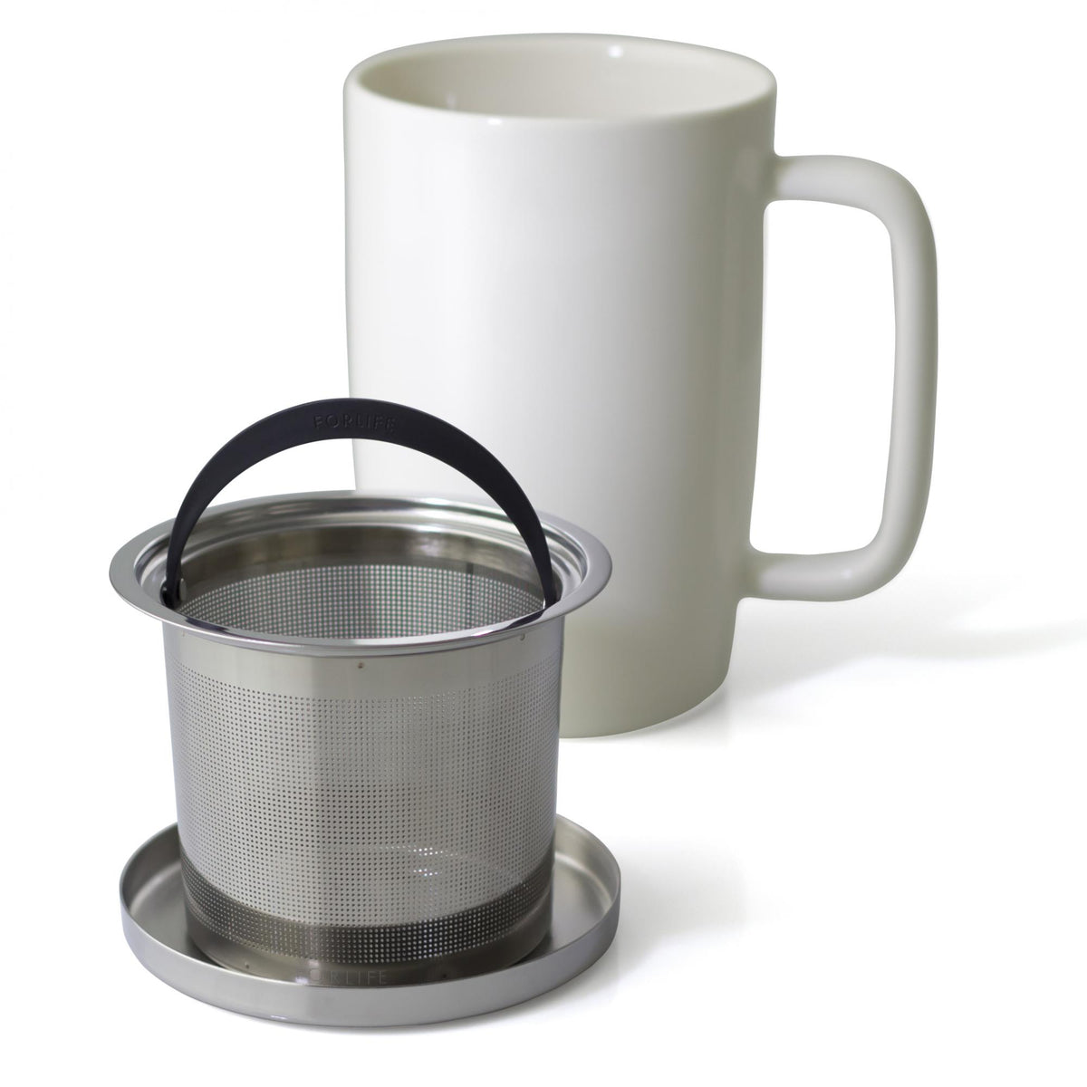 FORLIFE Mug With Basket Infuser and Stainless Steel Lid : Glossy Blue