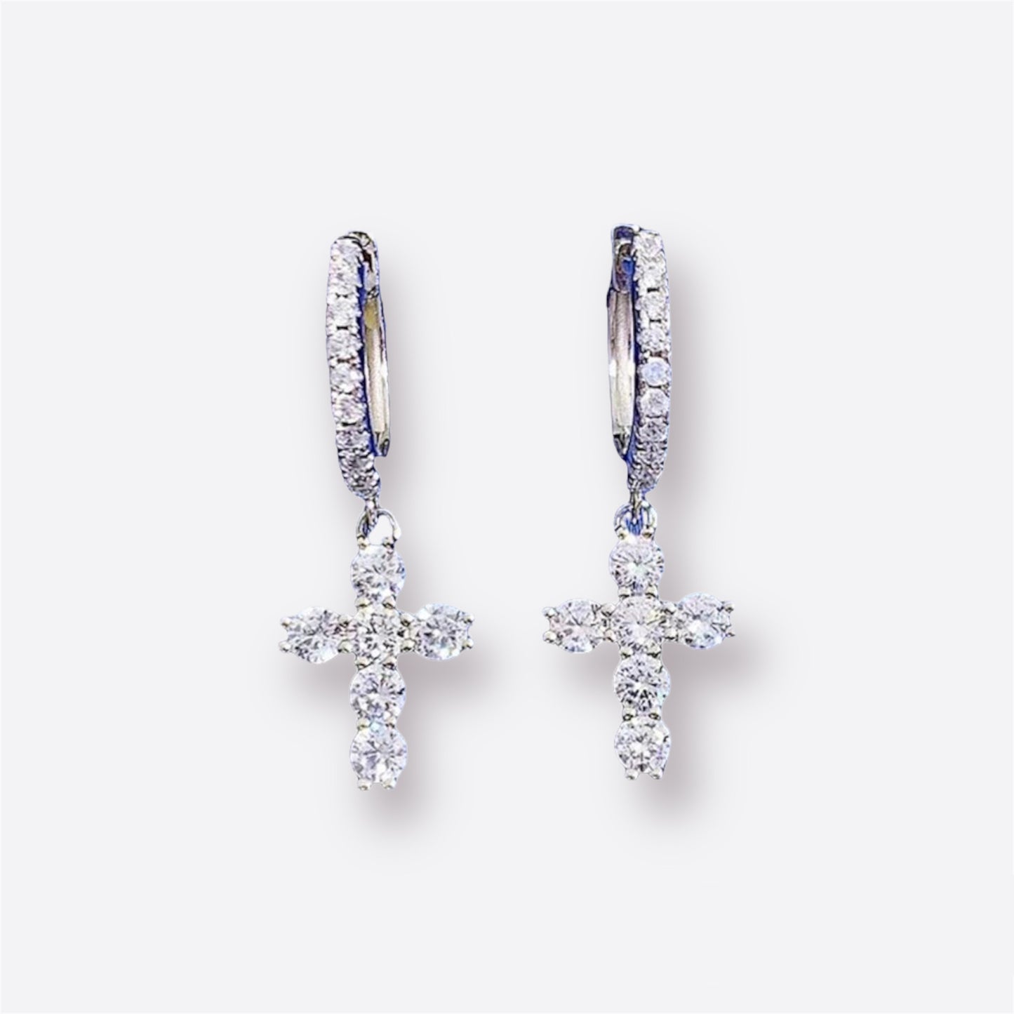 Moissanite "CROSS" earrings