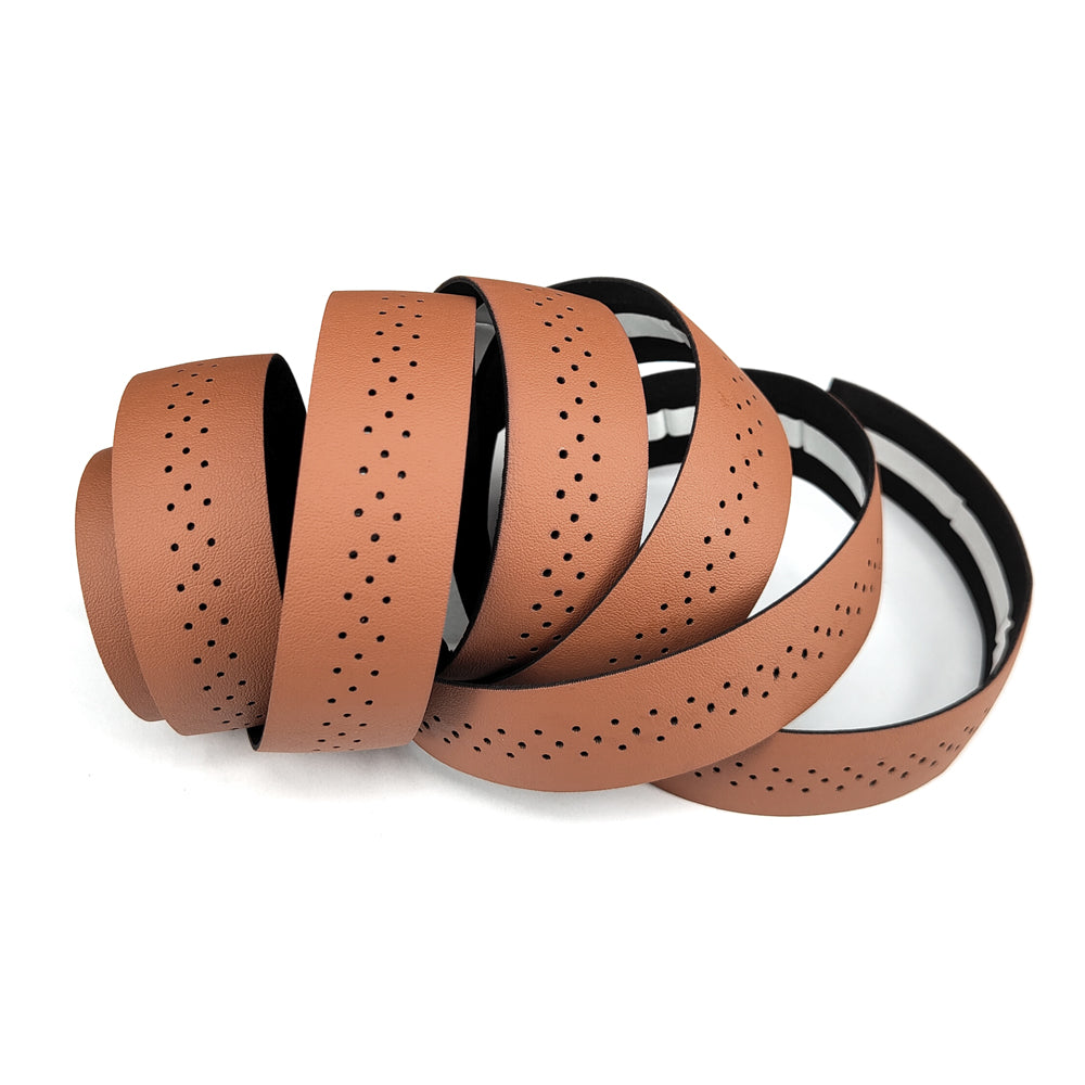 Bicycle Handlebar Tape Road Bike PU Leather Perforated Belt Breathable Soft MN 