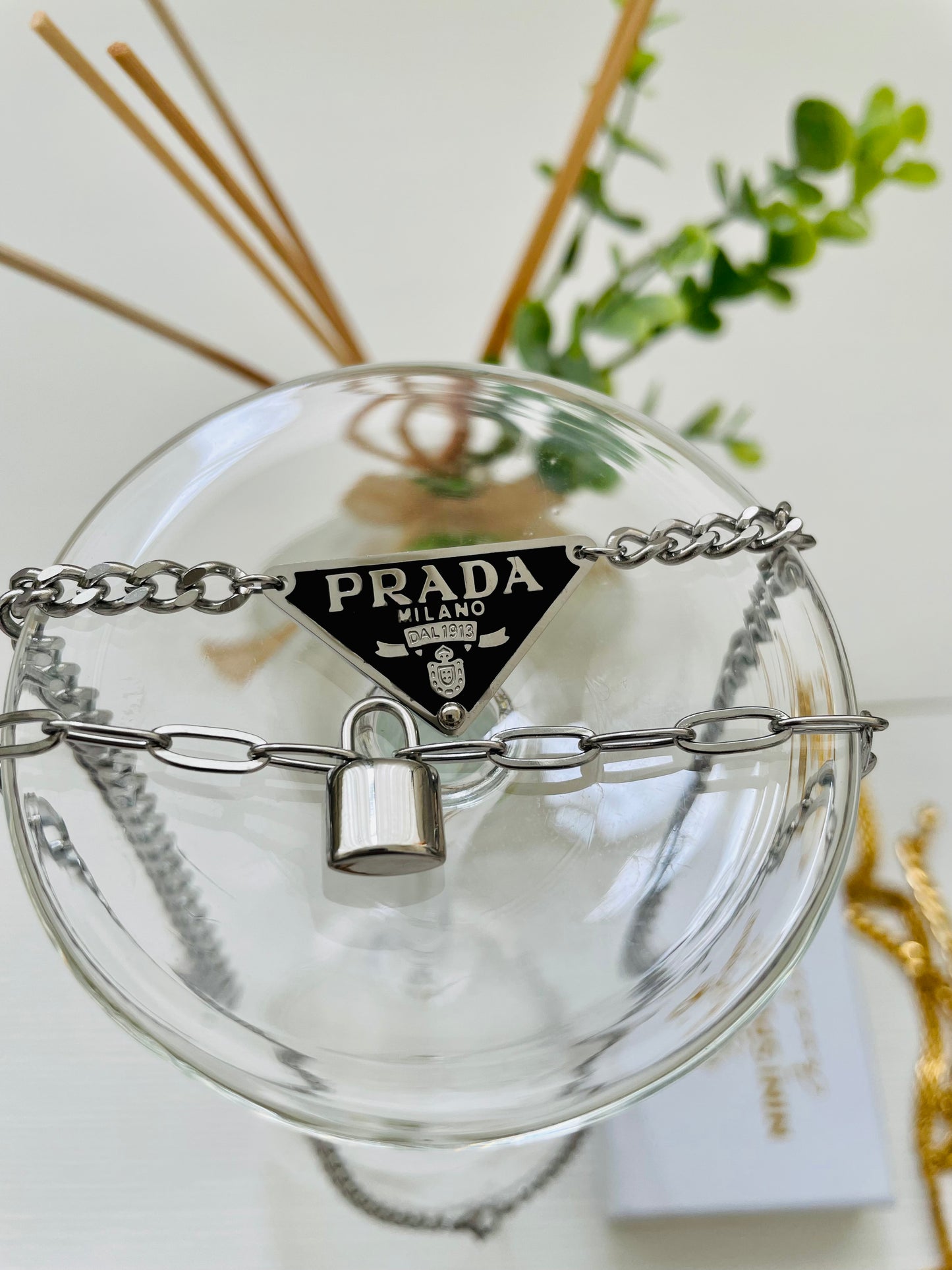 Paper Clip Padlock Necklace