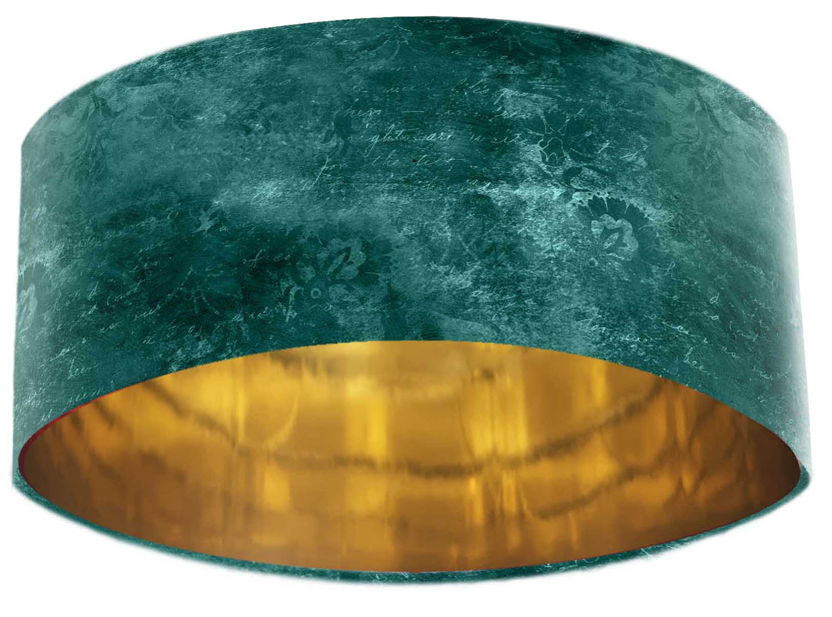 green velvet and gold lampshade