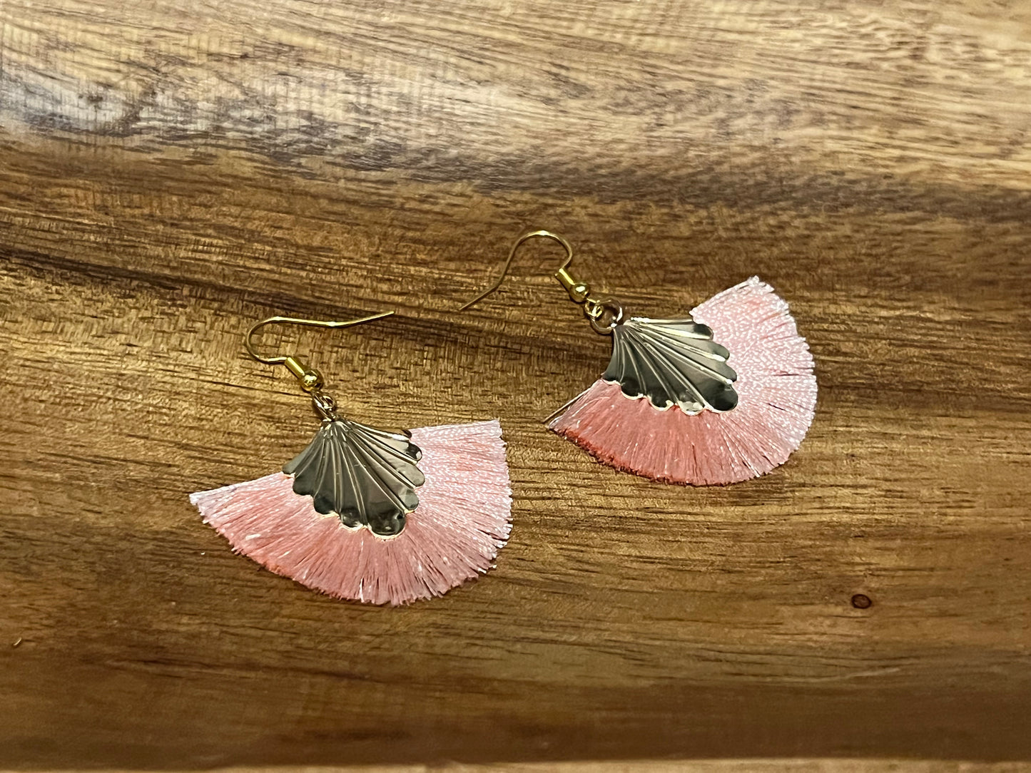 Light Pink Fan Earrings
