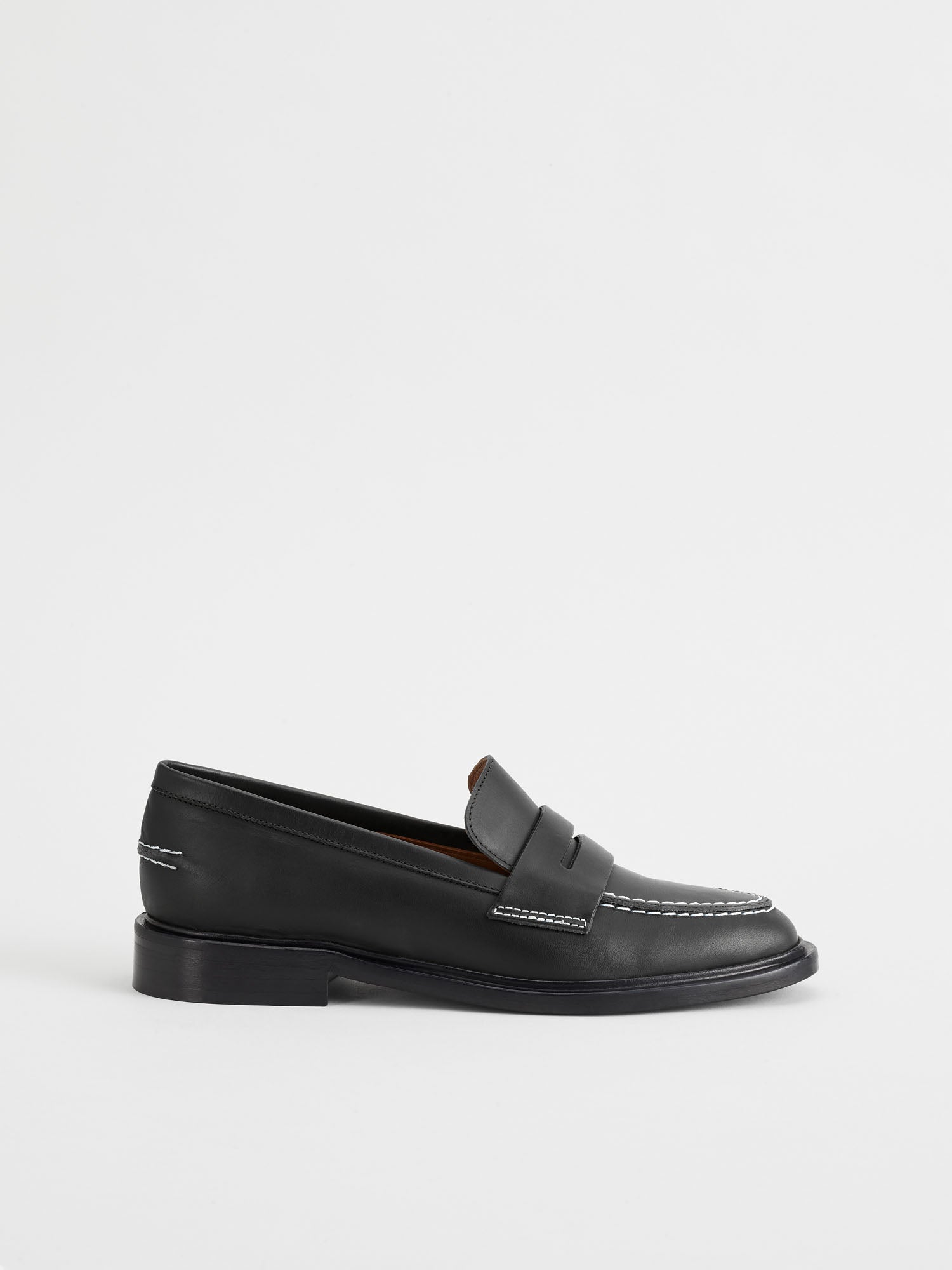 Monti Black Leather Loafers