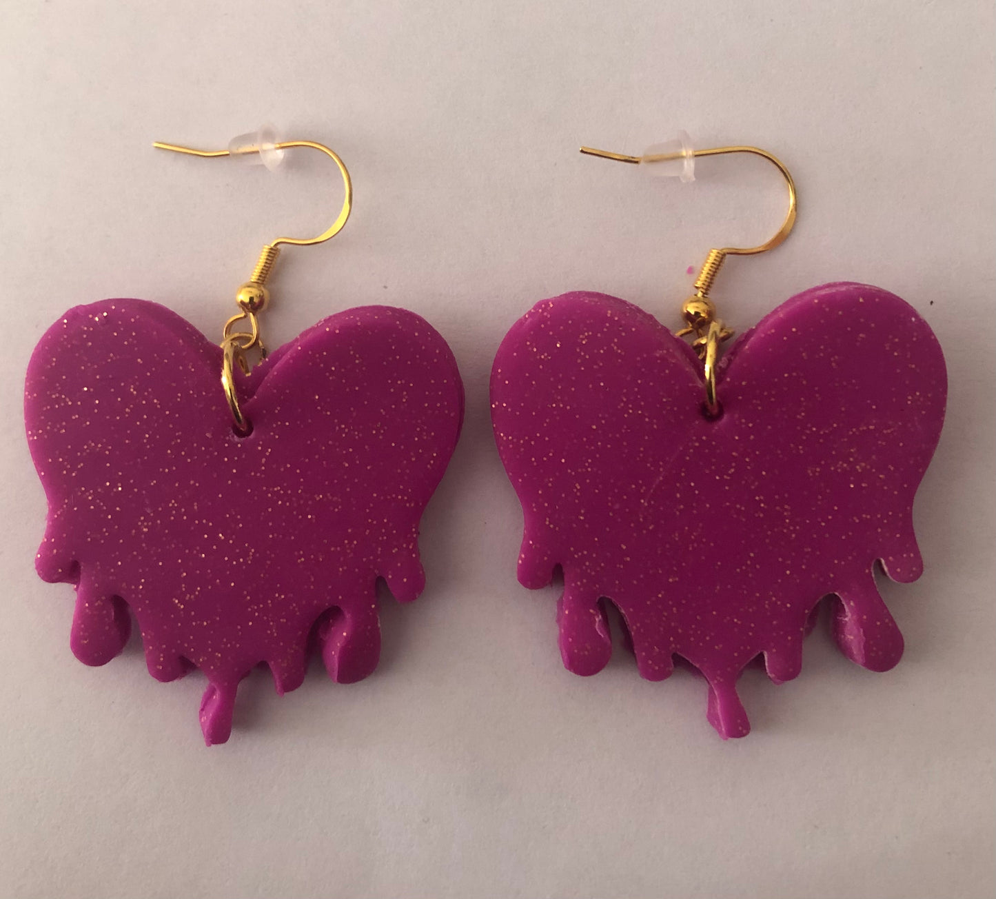Valentine’s Day polymer clay heart-shaped earrings